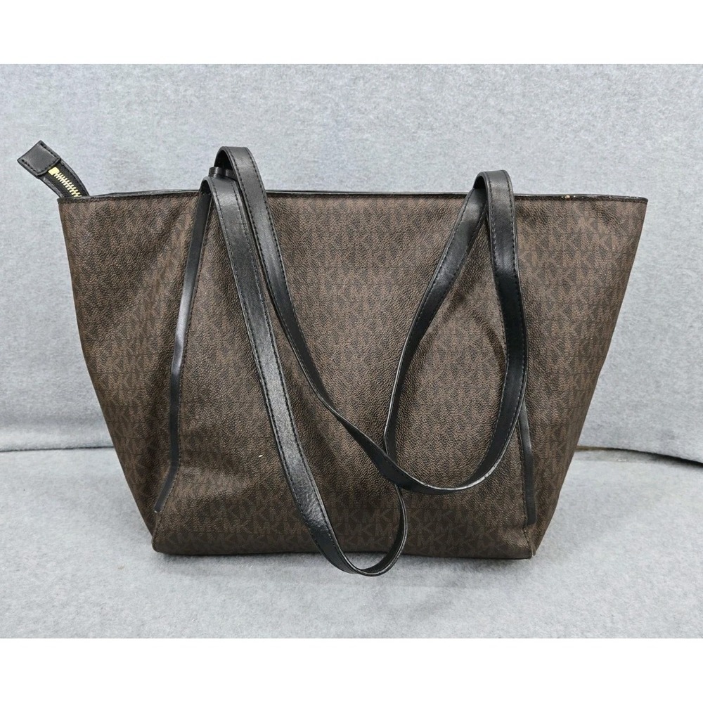 Michael Kors XL Whitney Brown Signature Tote Bag MK Logo Designer Handbag - Picture 3 of 15